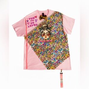 BBMIA Couture Custom Tee Dod Mom Trendy Pink Graphic Short Sleeve Tee Sz L